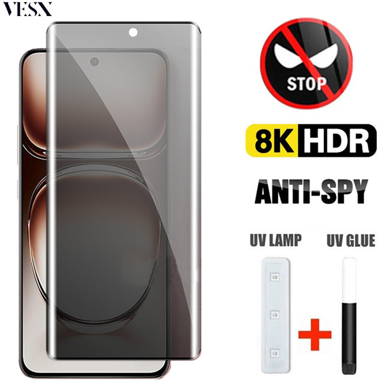 ฟิล์มกระจกด้าน ฟิล์มกันแอบมองกระจก UV สำหรับ OPPO Reno 12 11 10 8T Pro+ Plus 5G 2024