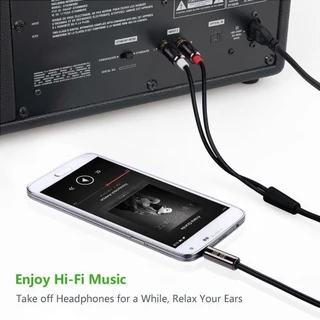 UGREEN รุ่น AV116 สายAUX 3.5mm to 2RCA สายสัญญาณเสียง AUX เข้า1ออก2 High End Aluminum
