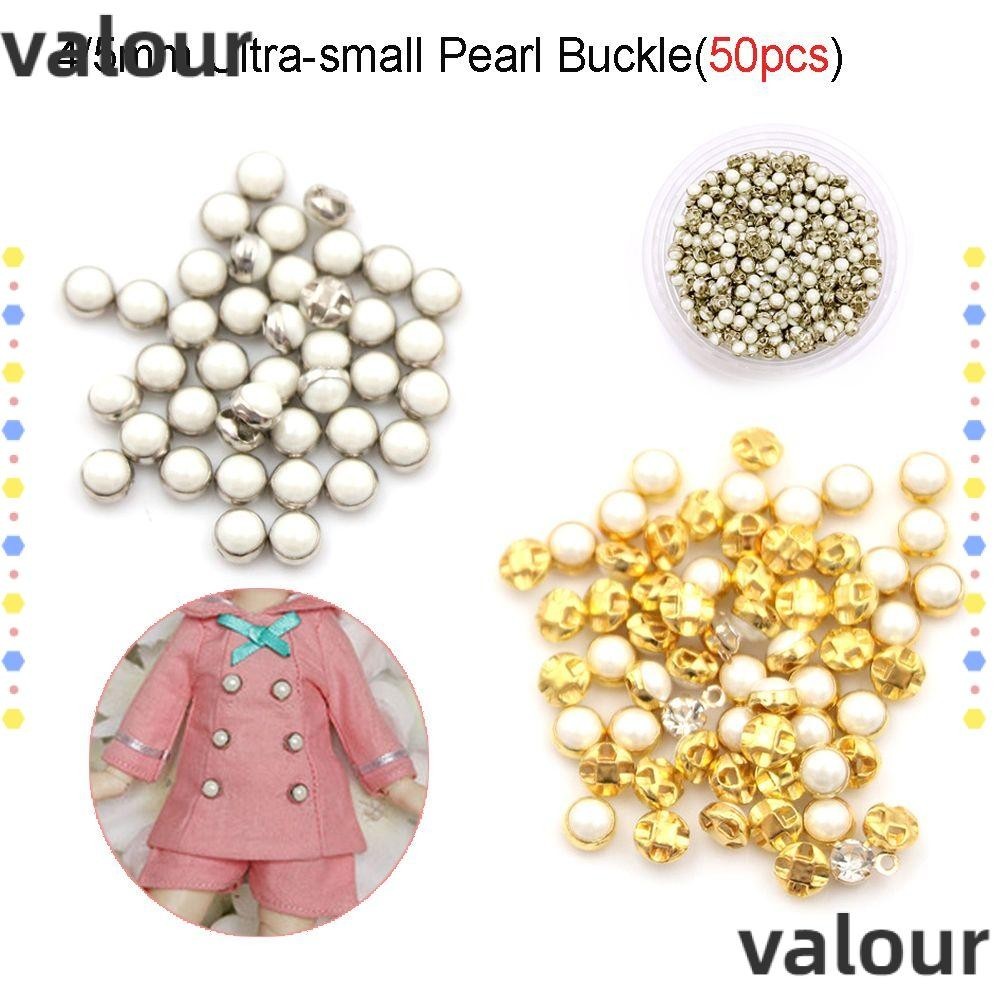 Valour กระดุมมุก ขนาดเล็ก อุปกรณ์เสริม สําหรับบ้านตุ๊กตา 50 ชิ้น