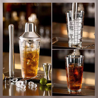 ✪COD Shaker 6PCS จัดส่งทันที แก้ว เชคค็อกเทล ชุดบาร์เทนเดอร์ เชคเกอร์ผสมเหล้า Cocktail Shaker สไตล์อเมริกัน สําหรับค็