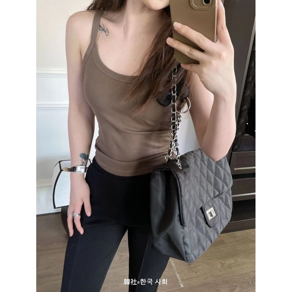 🌜Soroh🌛เสื้อสายเดี่ยว มีฟองน้ำ สีพาสเทล ครอป หลากสี เข้ารูป🌟เสื้อกล้าม สไตล์เกาหลี หลากสี มินิมอล✨#FY1019 - รูปที่ 3