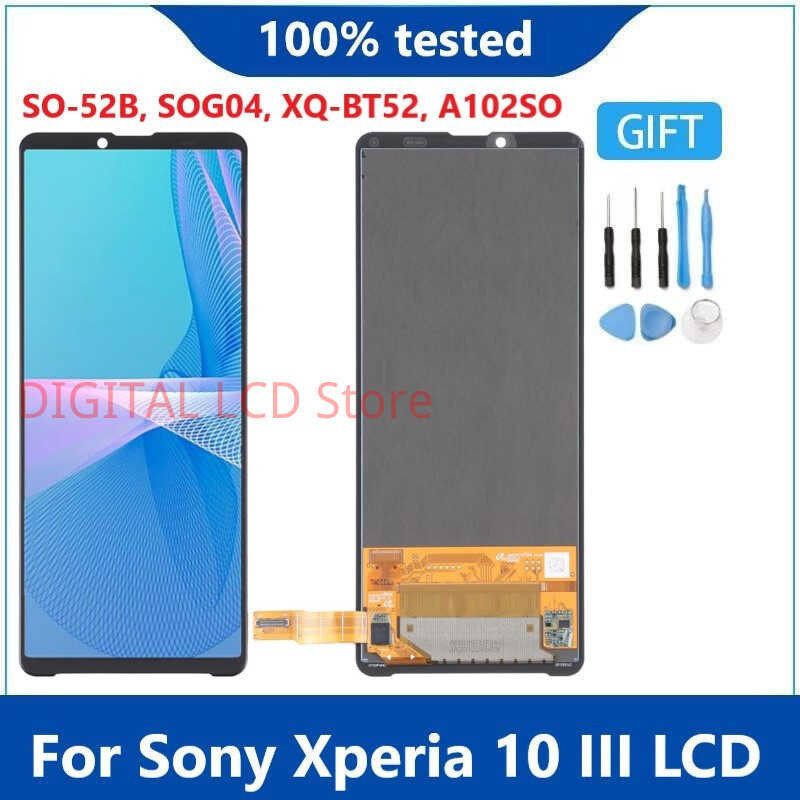 original 6.0'' For Sony Xperia 10 III LCD SO-52B, SOG04, XQ-BT52, A102SO LCD Display Screen Digiti