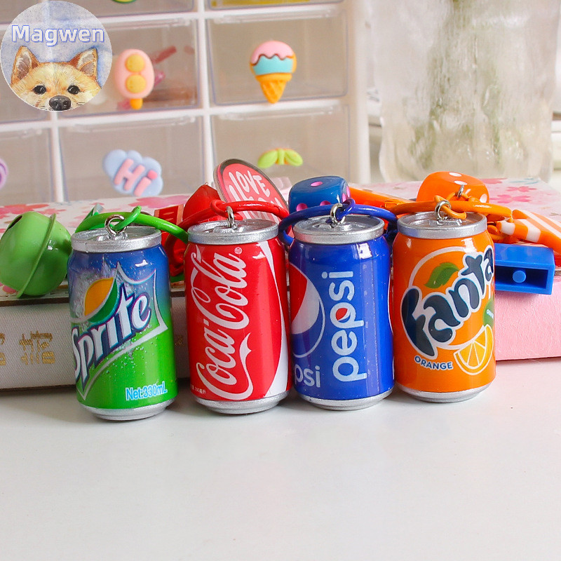 Magwen น่ารักเครื่องดื่ม Key Chain Cola Sprite Fanta เครื่องดื่มจี้พวงกุญแจรถกระเป๋าเป้สะพายหลัง Ch 