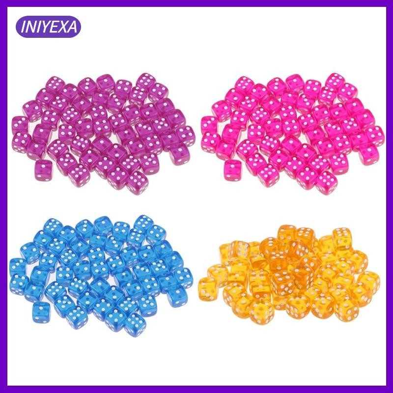 [อินิเยซา] 50ชิ้นชุด6ด้านสีสดใส12มม.สําหรับเกมของขวัญคาสิโนการเรียนการสอน