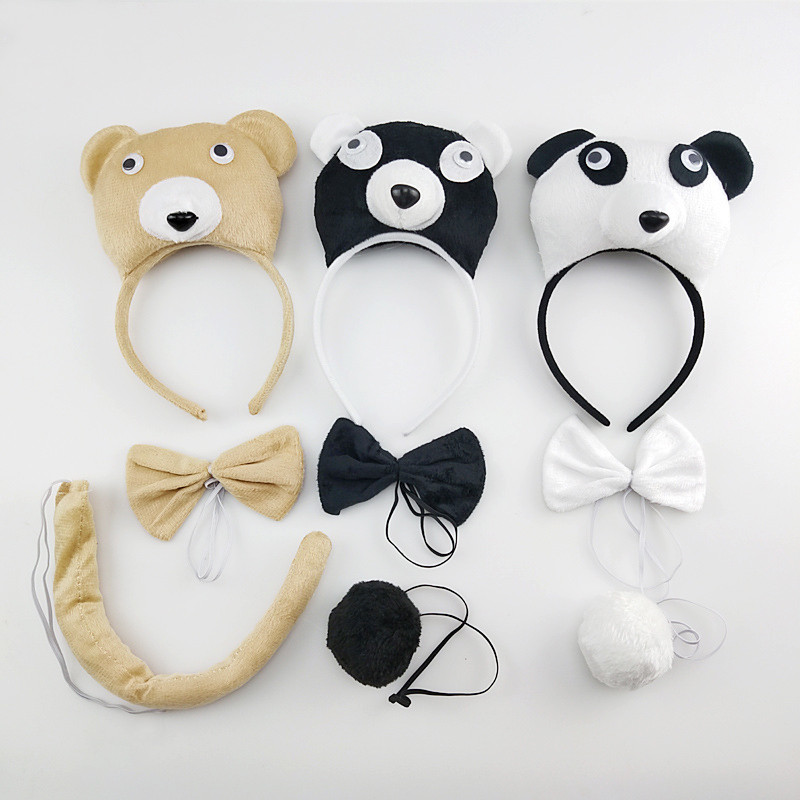 Fox Ears ที่คาดผม Bow Tie Tail ชุด Carnival Party คอสเพลย์การ์ตูนอะนิเมะ Fox ตกแต่ง Props