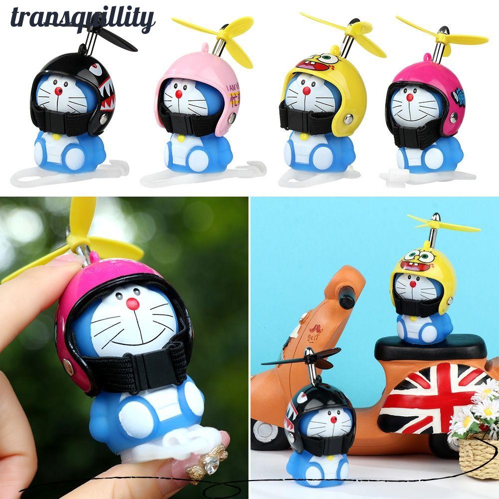 Transquillity หมวกกันน็อคโดราเอมอนแสงการ์ตูนอุปกรณ์จักรยานรถจักรยานยนต์เป็ดน้อยสีเหลือง