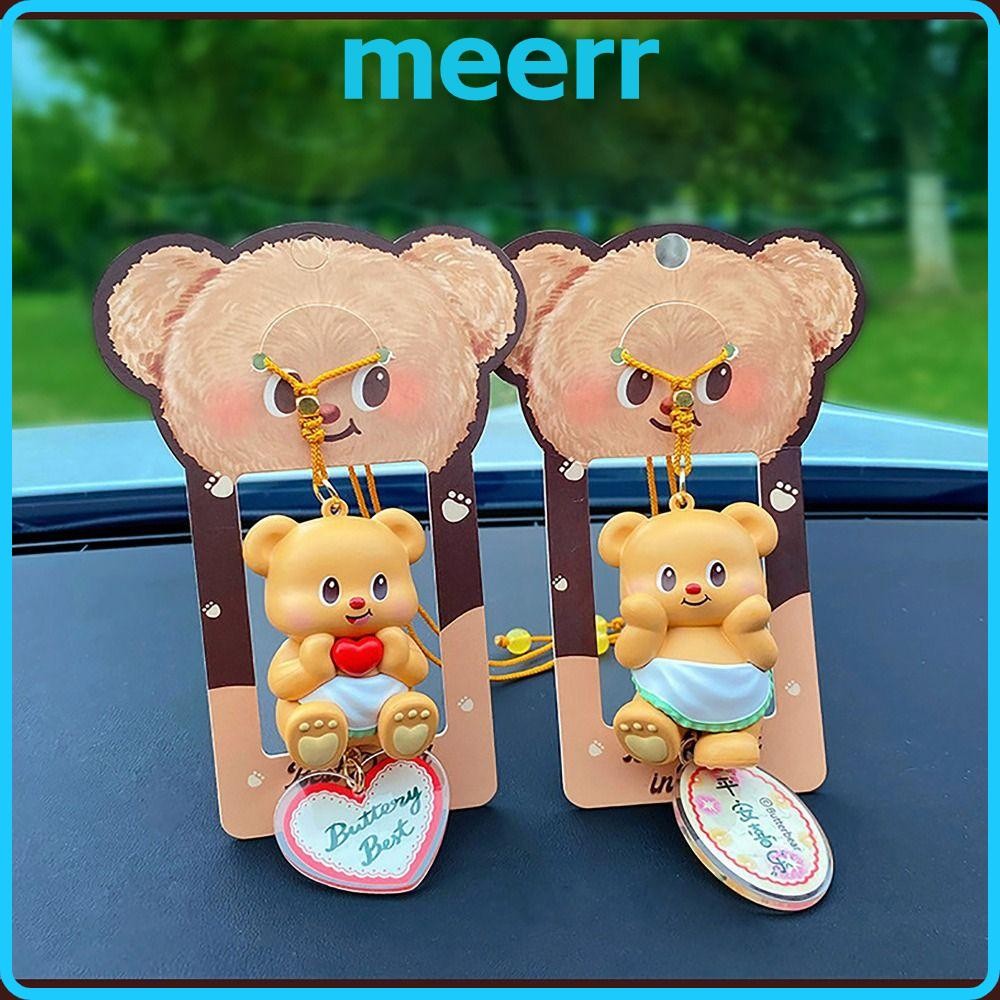 Meerr พวงกุญแจหมีเนย, อุปกรณ์เสริมกุญแจ จี้กระจกหมีเนย, Kawaii Best Wishes ปรับกระเป๋าจี้สําหรับของขวัญ