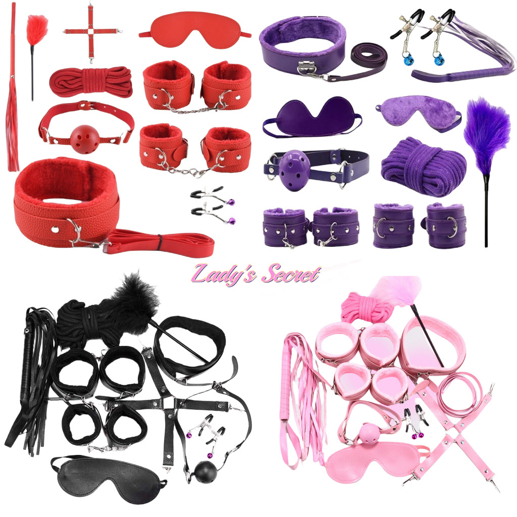 SM set พร้อมส่ง! กุญแจมือหนัง กุญแจมือรัก กุญแจมือขนสัตว์ แส้ ห่วง กุญแจมือ เครื่องพันธนาการทางเพศ ชุดอุปกรณ์ทรมานทางเพศ