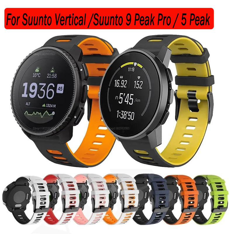 22 มม.ซิลิโคนสําหรับ Suunto แนวตั้ง SmartWatch เปลี่ยน WatchBand สร้อยข้อมือสําหรับ Suunto 5 Peak / 9 Peak Pro นาฬิกาข้อมือ