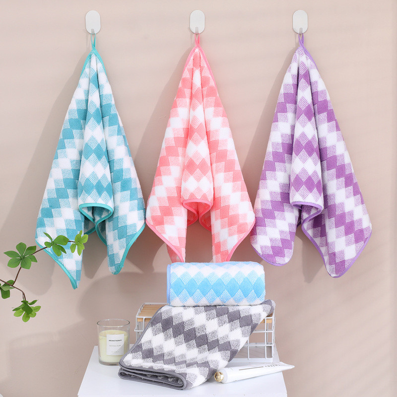 【ขนาด 35x75 ซม】ผ้าขนเป็ด ผ้าขนหนู สำหรับเช็ดผม ผืนเล็ก ไม่ใช่ผืนใหญ่