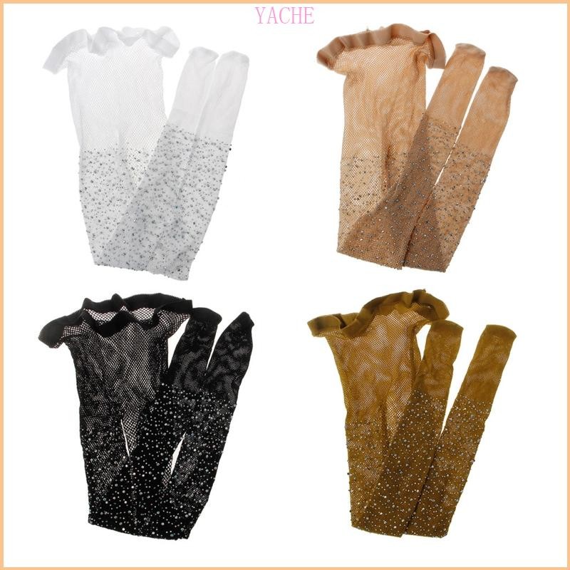 Jache Girl s Fishnet Tights Fishnet ถุงน่อง Glitter Tights 4 สี Cozy Fit Tights