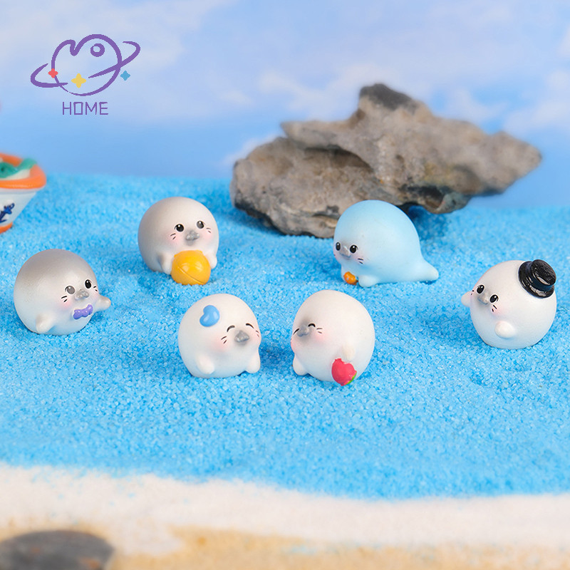 [mayhome] 1pc Home Mini Cartoon Seal Animal Micro Landscape Ornament Plants Car DIY ตกแต่ง {TH}