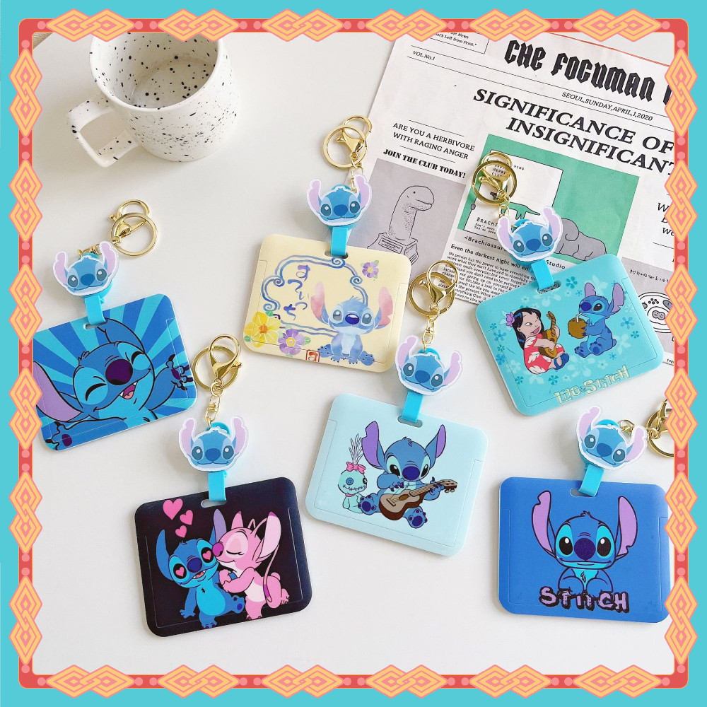 ใหม่ Stitch Multi-Function Retractable Card Holder ป้ายชื่อ ID Holder พร้อมเคสป้องกันรูปถ่ายและบัตรพนักงาน สําหรับบัตรธนาคาร บัตรโดยสาร บัตรเข้าประตู บัตรนักเรียน