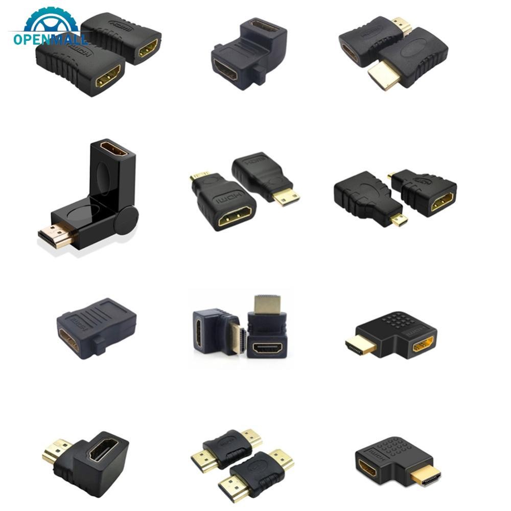 Openmall อะแดปเตอร์ที่รองรับ HDMI 90 ตัวแปลงมุมขวา 270 องศาชายหญิง 4K HD Connector Mini / Micro HDMI-Compatible Extender E6S5