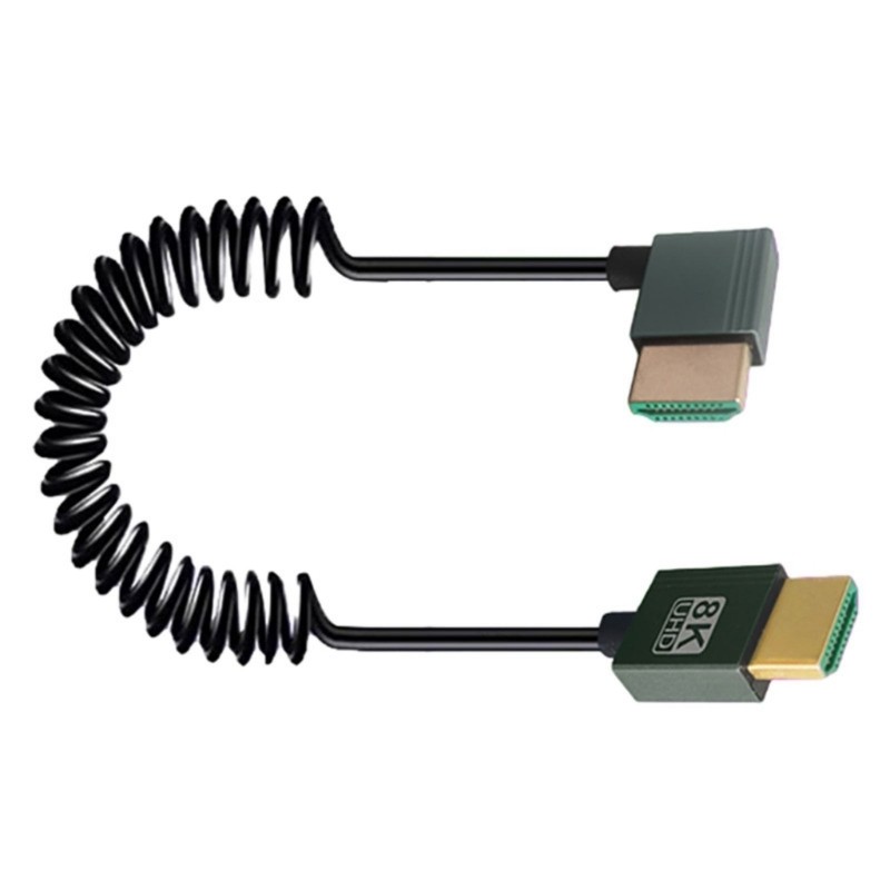 seve* 8k Short HDMI เข้ากันได้กับสายขดที่รองรับ HDMI 48Gbps ความเร็วที่รวดเร็วชายกับชาย 8K HDMI เข้ากันได้กับ 2 1 Supp