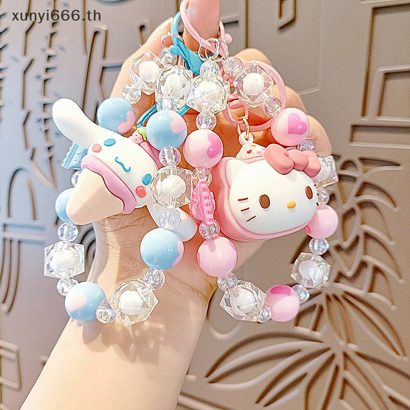 SANRIO อุปกรณ์เสริมกระเป๋า # ซานริโอ สวัสดี คิตตี้ โทรศัพท์จี้อะนิเมะการ์ตูนคิตตี้หลายสไตล์ลูกปัดเคสโทรศัพท์โซ่พวงกุญแจกระเป๋าเป้สะพายหลังอุปกรณ์ของขวัญ .