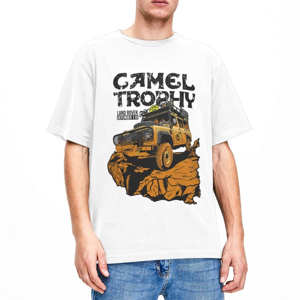 Cool Camel Trophy Defender 110 เสื้อยืดผู้ชายผ้าฝ้ายแท้ Overland Car Tee พิมพ์ Tee