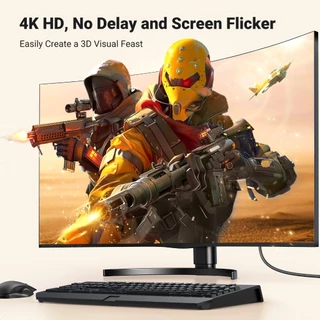 UGREEN รุ่น DP125 สายเคเบิลไนล่อนถัก DisplayPort Male to HDMI รองรับ 4K 30Hz สําหรับมอนิเตอร์ HDTV โปรเจคเตอร์ แล็ปท็อป