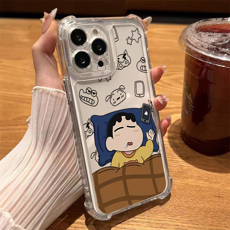CASE นิ่มกันกระแทกเคสโทรศัพท์ สำหรับรุ่น เคสสำหรับ 13/12/14 Plus Pro Max 8/7 Plus X/XR 11 12proสลีปเครยอนชินจัง