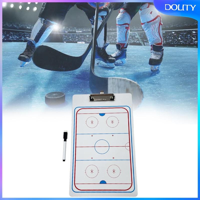 [dolity] Ice Hockey Tactic Coaching Boards Tactic Board,เกมพกพาพร้อมมาร์กเกอร์