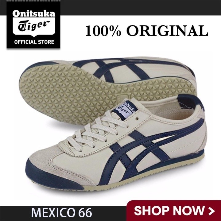 Onitsuka Tiger Tiger MEXICO 66ใหม่ ORIGINAL รองเท้าผู้หญิงสีขาวผู้ชาย sapatenis Asics-11270423