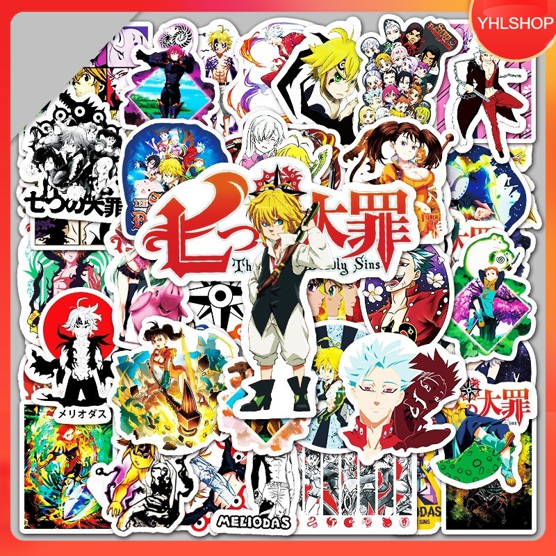 🎭พร้อมส่ง🎭 50แบบ สติกเกอร์ มังกะ ศึกตำนาน 7 อัศวิน The Seven Deadly Sins manga Sticker
