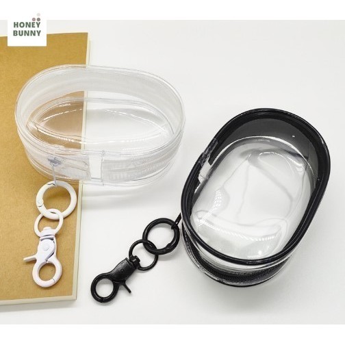 กระเป๋าใส่หูฟังพกพา กระเป๋าใส ใส่เหรียญ ใส่สายชาร์จ หูฟัง วัสดุ PVC กันน้ำได้ มี 2 สี ขาว/ดำ