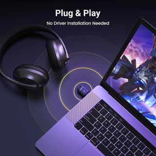 Ugreen USB C Bluetooth 5.3 เครื่องส่งสัญญาณ aptX SBC aptX AD HD Dongle Adapter สําหรับแล็ปท็อป PS5