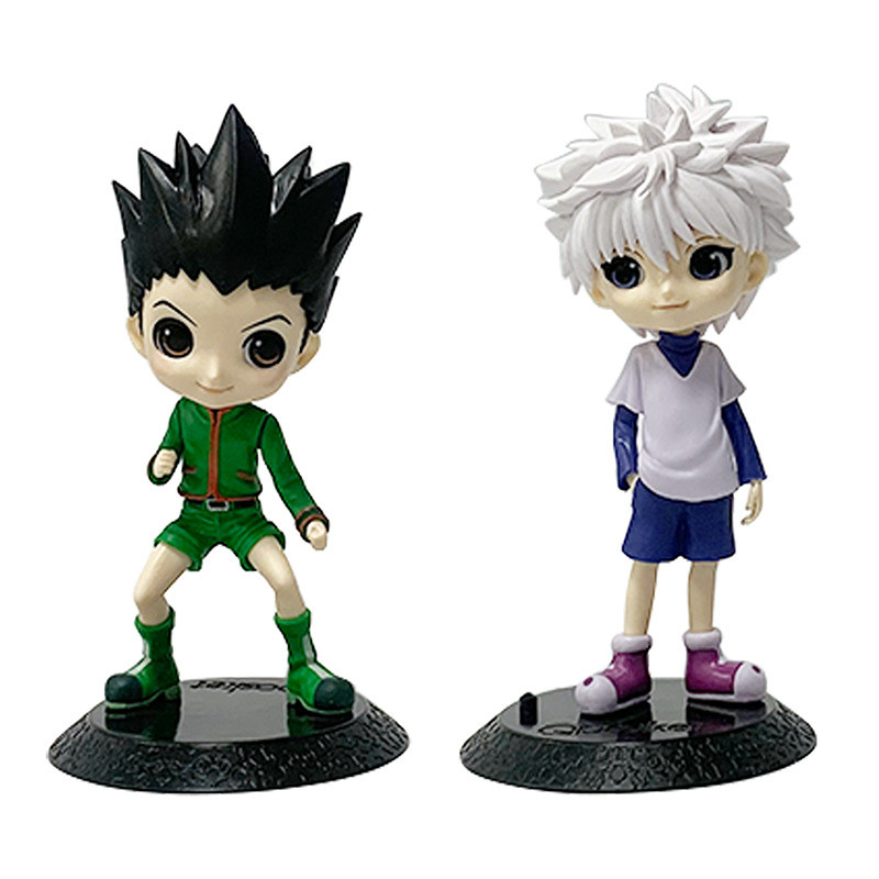 15 ซม.อะนิเมะ HunterHunter รูป Q Pesket Killua Zoldyck Gon Freecss รุ่น Q PVC ตัวเลขการกระทําเดสก์ท็อปตกแต่งตุ๊กตาของเล่น