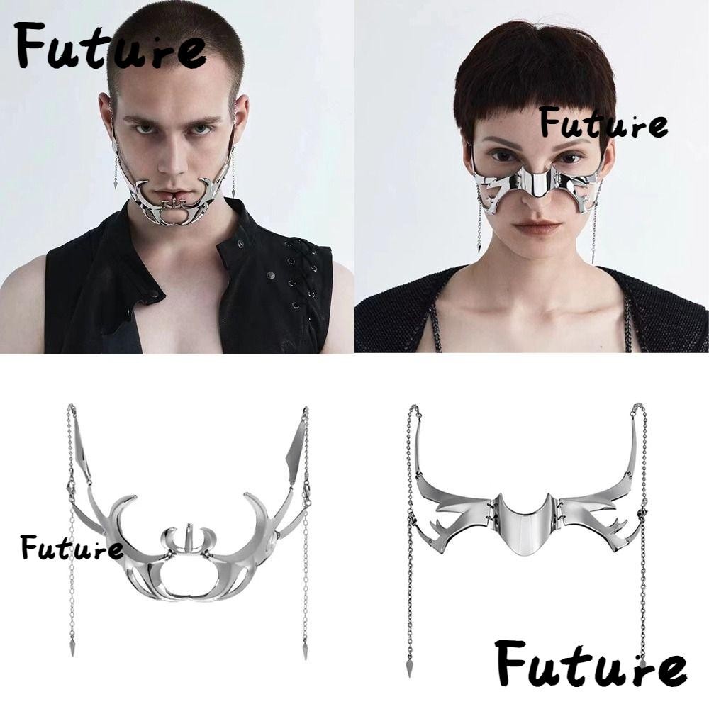 Future Cyber Punk , Metal Cyber Punk Gothic , แฟชั่นของเหลวไม่สม่ําเสมอ Hollow ปรับ Facial Hollow ผู้หญิงผู้ชาย