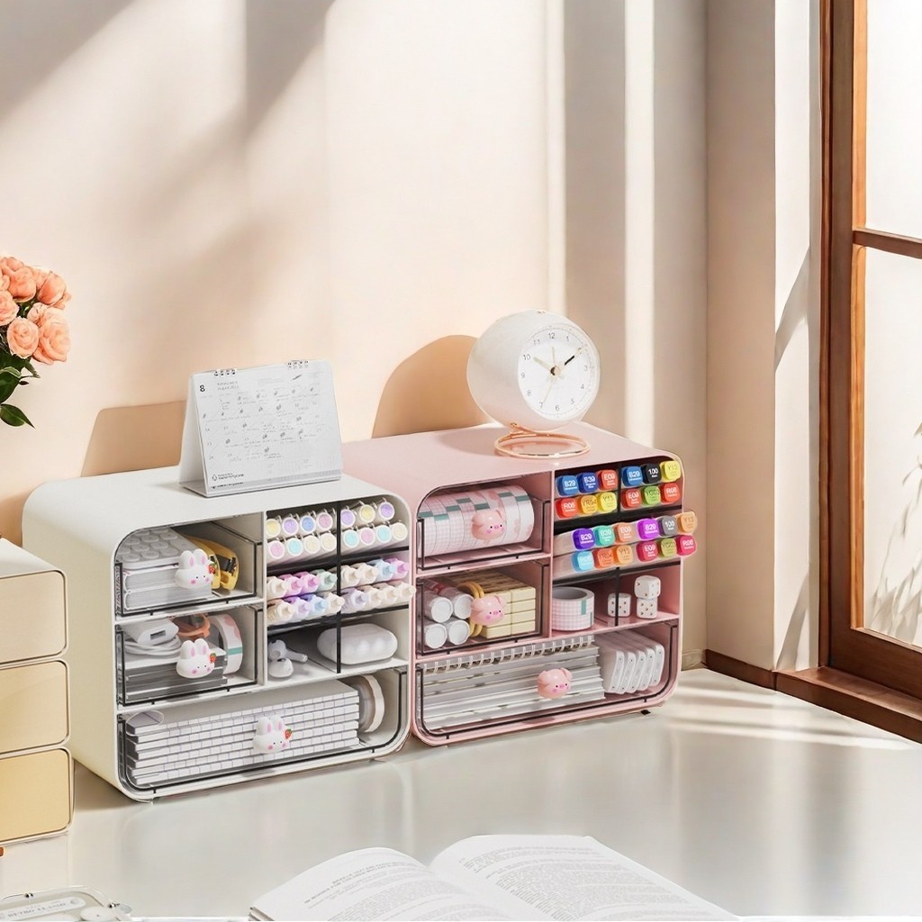 กล่องเก็บของเดสก์ท็อป ที่ใส่ปากกาเฉียง สําหรับเครื่องสําอาง