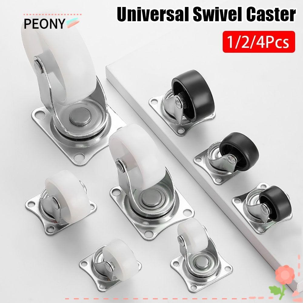 Peonypavilion 1/2/4 ชิ้นล้อ, Heavy Duty ไนลอนสีขาวยางเฟอร์นิเจอร์ Roller, 360 องศาเฟอร์นิเจอร์รถเข็น 1/1.25/1.5/2/2.5/3 นิ้วหมุนล้อ