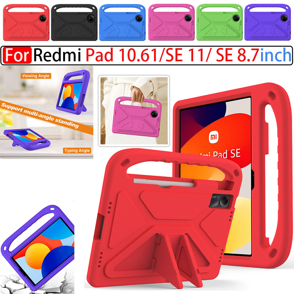 สําหรับ Xiaomi Redmi Pad SE 8.7 นิ้ว 2024 Redmi Pad SE 11 นิ้ว 2023 เด็กกันกระแทกเด็ก Eva Handle Cover