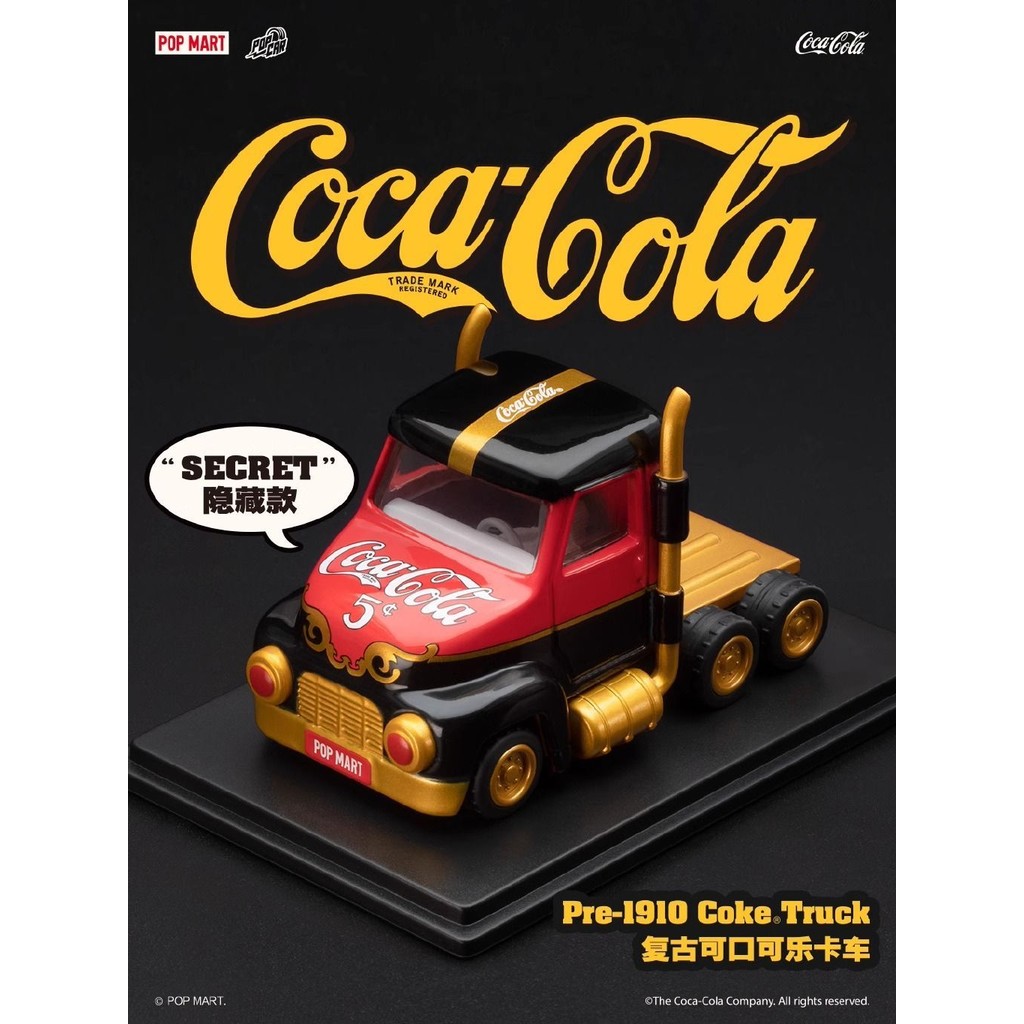 "✨ขายร้อน✨』 Popmart Bubble Mart popcar Coca-Cola Tribute Classic Series Blind Box Metal Model Cart