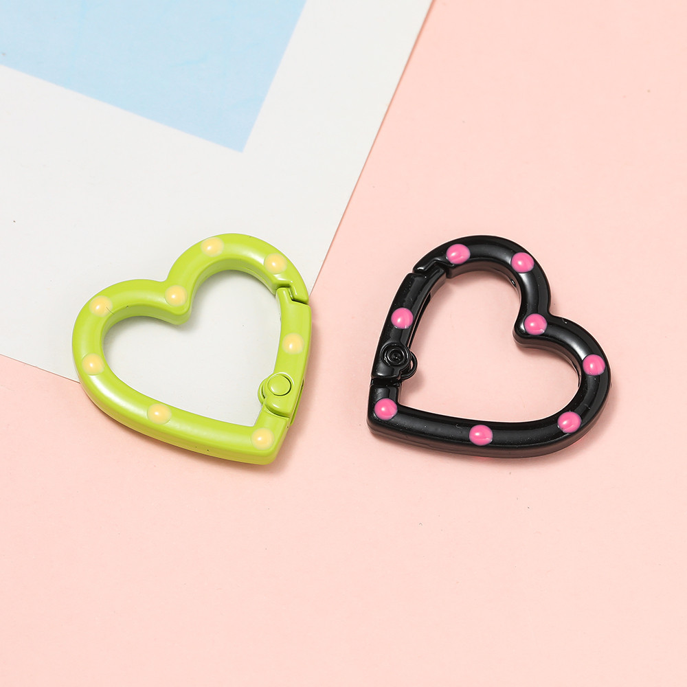 St.kunkka 2-5 มือวาดหัวใจแหวนฤดูใบไม้ผลิหัวเข็มขัดโลหะผสมหัวใจฤดูใบไม้ผลิหัวเข็มขัดแฟชั่น Charm Heart-Shaped DIY พวงกุญแจโทรศัพท์มือถือโซ่จี้อุปกรณ์เสริม - รูปที่ 5