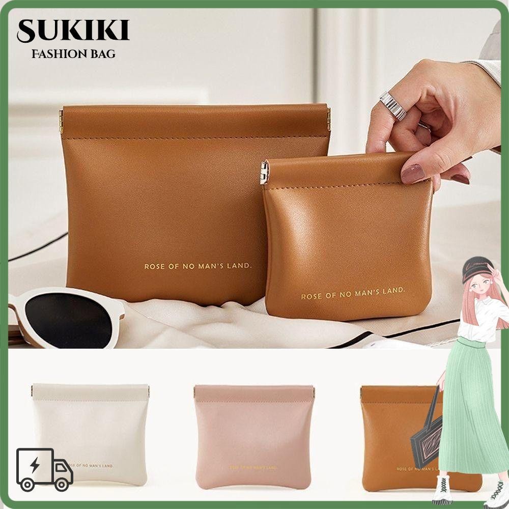 Sukiki ทรัมเป็ต ลิปสติกแต่งหน้ากระเป๋า,มินิที่เรียบง่ายเครื่องสําอางออแกไนเซอร์กระเป๋า,แฟชั่นเดินทาง ปู่ แบบพกพาเครื่องประดับกระเป๋าถือผู้หญิงสา
