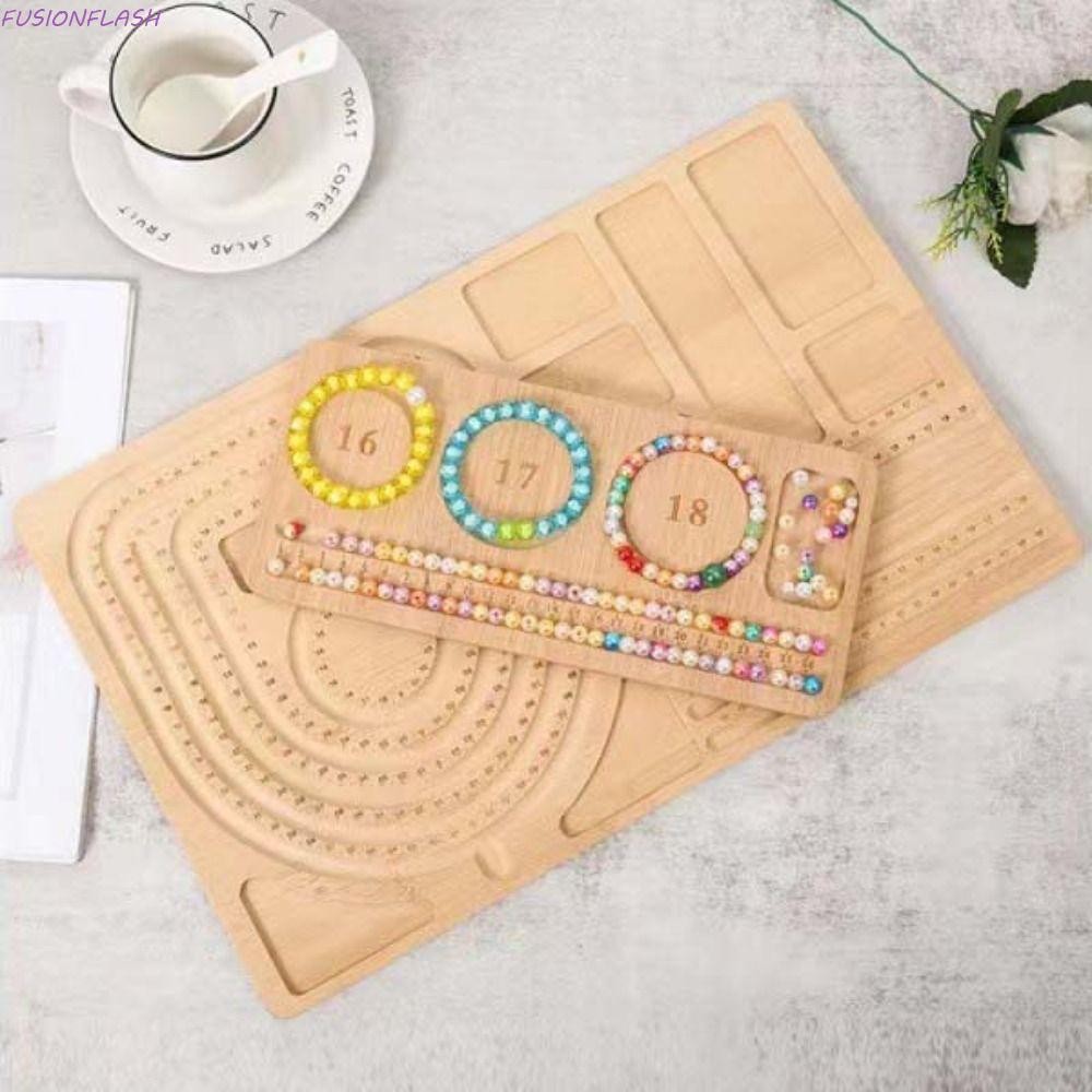 Fusionflash ถาดทําเครื่องประดับ, เป็นมิตรกับสิ่งแวดล้อมหนาลูกปัดไม้, เครื่องมือ DIY สร้างสรรค์พร้อมจอแสดงผลขนาดออกแบบเครื่องประดับบอร์ดงานฝีมือ DIY
