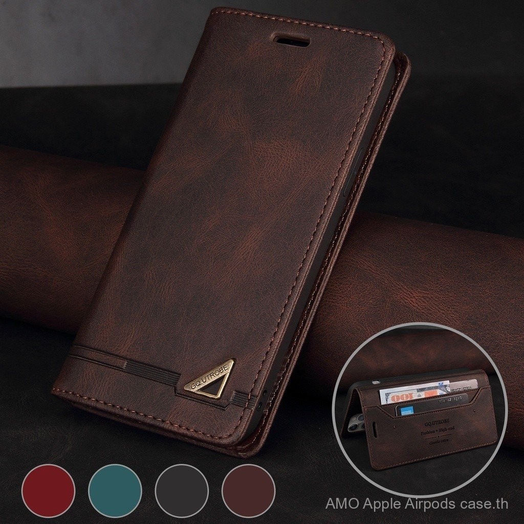 เคสแบบพับสำหรับ Xiaomi 14 13T 13 12T Mi 11 Lite 5G NE 10T poco M5s M6 M4 X4 X5 C65 F5 F6 Pro 5G F4 C40 4G Retro PU ฝาครอบหนังแม่เหล็กกระเป๋าสตางค์พร้อมช่องใส่การ์ด Soft TPU BU