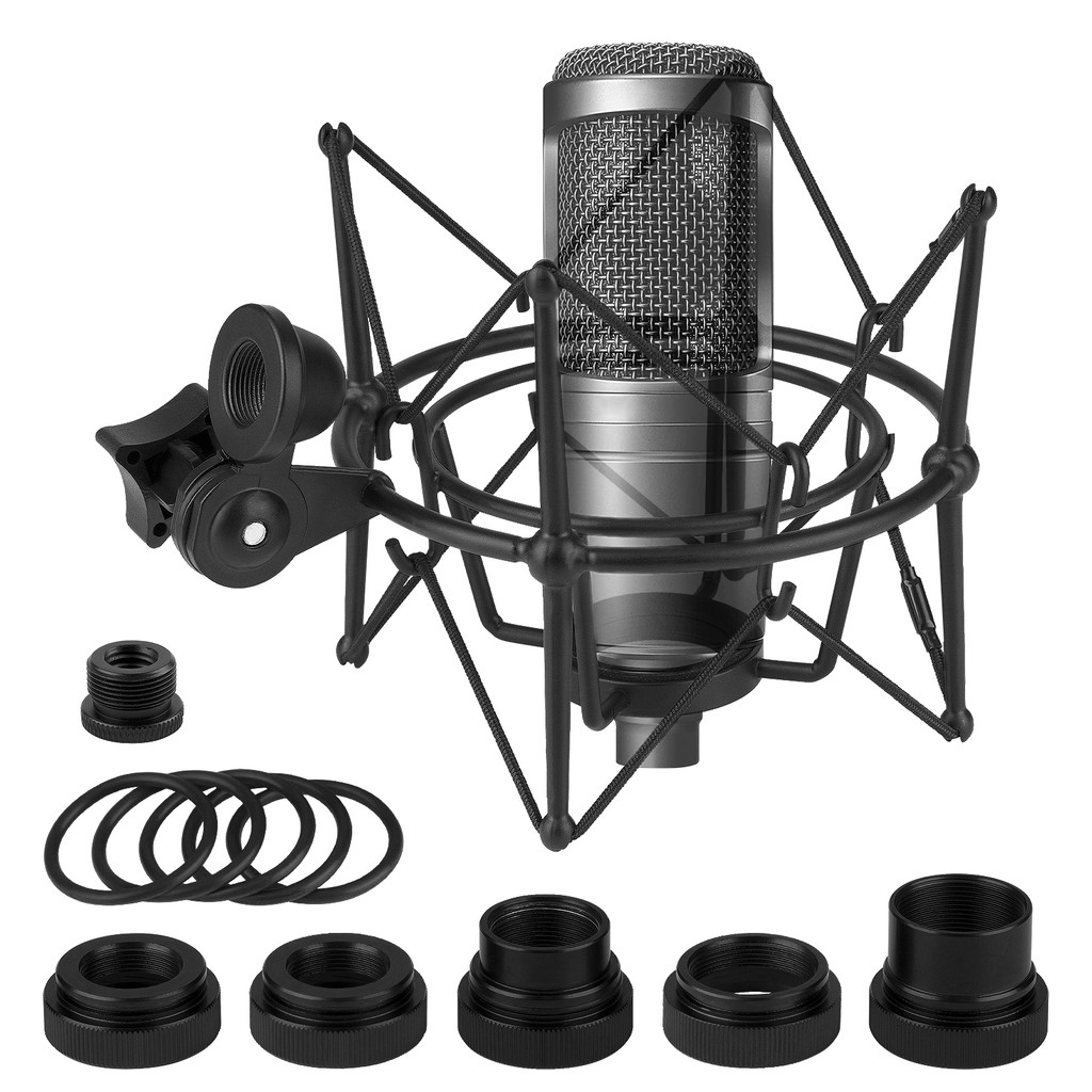 Geekria Microphone Shock Mount เข้ากันได้กับ Audio-Technica ATH AT2020, AT2020USB, AT2020USB+, AT202