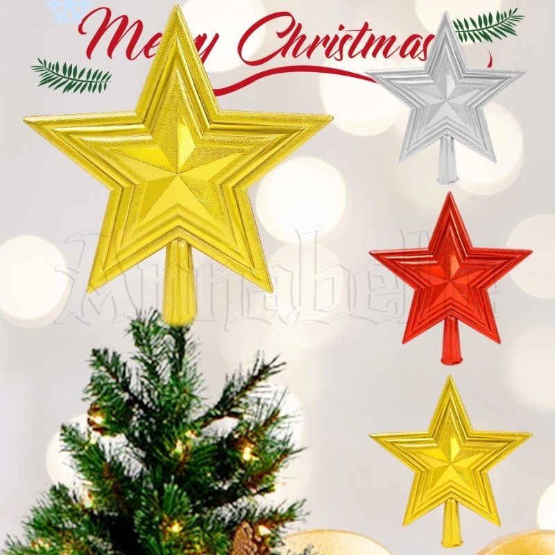 ตกแต่งบ้าน ให้น่าอยู่ 1/2 ชิ้นต้นคริสต์มาส Top Star - อุปกรณ์ตกแต่งดาว 3 มิติ - ตกแต่งต้นคริสต์มาส - ตกแต่งบ้านปีใหม่ - พลาสติกส่องแสงเทศกาลตกแต่ง - เงิน, ทอง, ดาวสีแดงเครื่องประดับ ราคาถูก