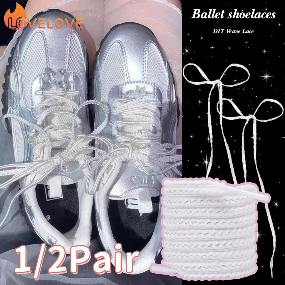1/2 คู่ประณีต DIY Wave Lace Shoelaces - ฤดูใบไม้ร่วงและฤดูหนาว Plush Shoestring - อุปกรณ์เสริมรองเท้าอเนกประสงค์แฟชั่น