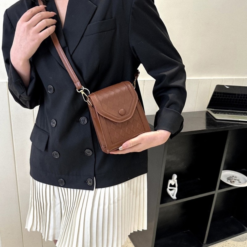 Blove* Square Bag กระเป๋าสะพายข้าง กระเป๋าอินเทรนด์ Lattice Texture Bag กระเป๋าสะพายอเนกประสงค์