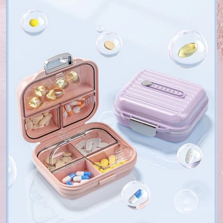 Allieuka ตลับยา กล่องยา ตลับใส่ยา ตลับยาพกพากันน้ำและกันความชื้น กล่องเก็บยา 7ช่อง ปิดผนึกอย่างดี