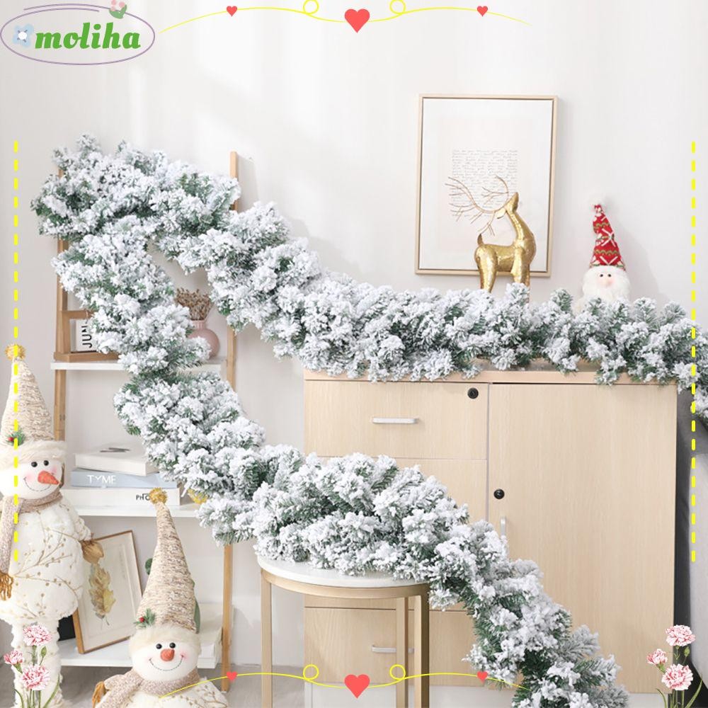 Moliha คริสต์มาส Pine Garland บันไดเครื่องประดับ Xmas Tree ของขวัญ Falling Cedar หวาย