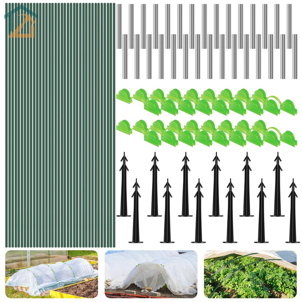 96 ชิ้น Garden Hoops ชุดสําหรับเตียงยก DIY Garden Hoops กรอบไฟเบอร์กลาสยืดหยุ่นสนับสนุน Hoops 17in F