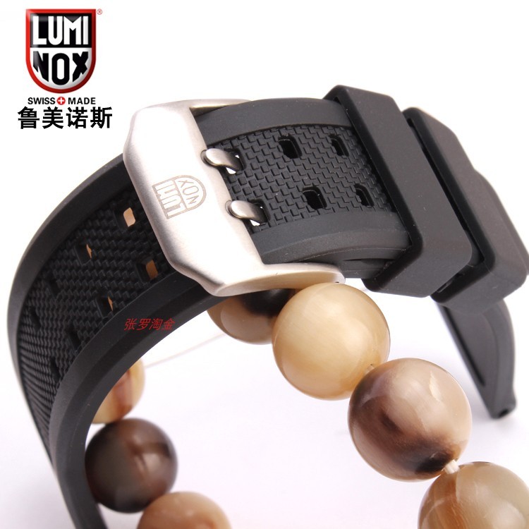 เหมาะสําหรับ LUMINOX LUMINOX 3051 3182 สายนาฬิกาซิลิโคนสีดําผู้ชายกันน้ํา LUMINOX 23m