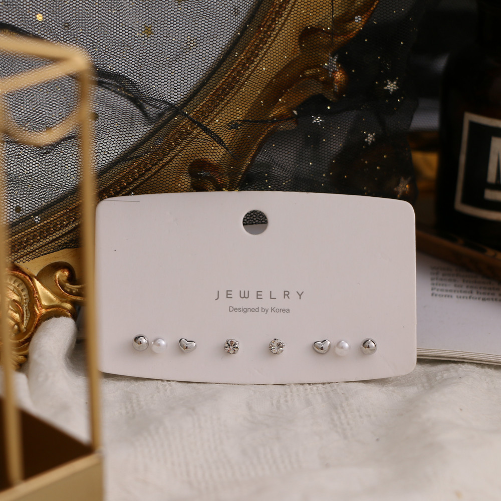 Earrings ต่างหู จี้ลูกบอล หัวใจ แบบเรียบง่าย สไตล์เกาหลี สําหรับผู้หญิง
