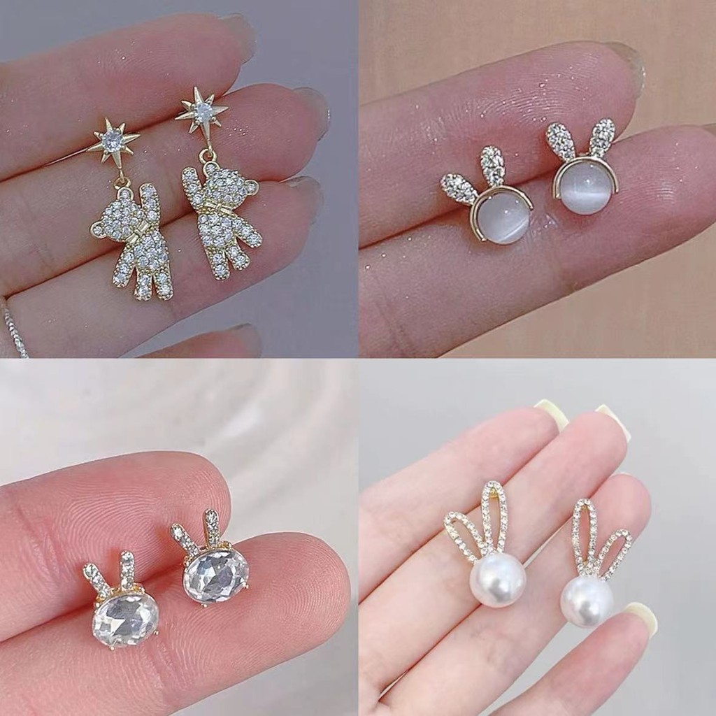 ต่างหูเกาหลี ต่างหูเมาส์น้อยอเนกประสงค์ประณีต ต่างหูมิกกี้น่ารัก