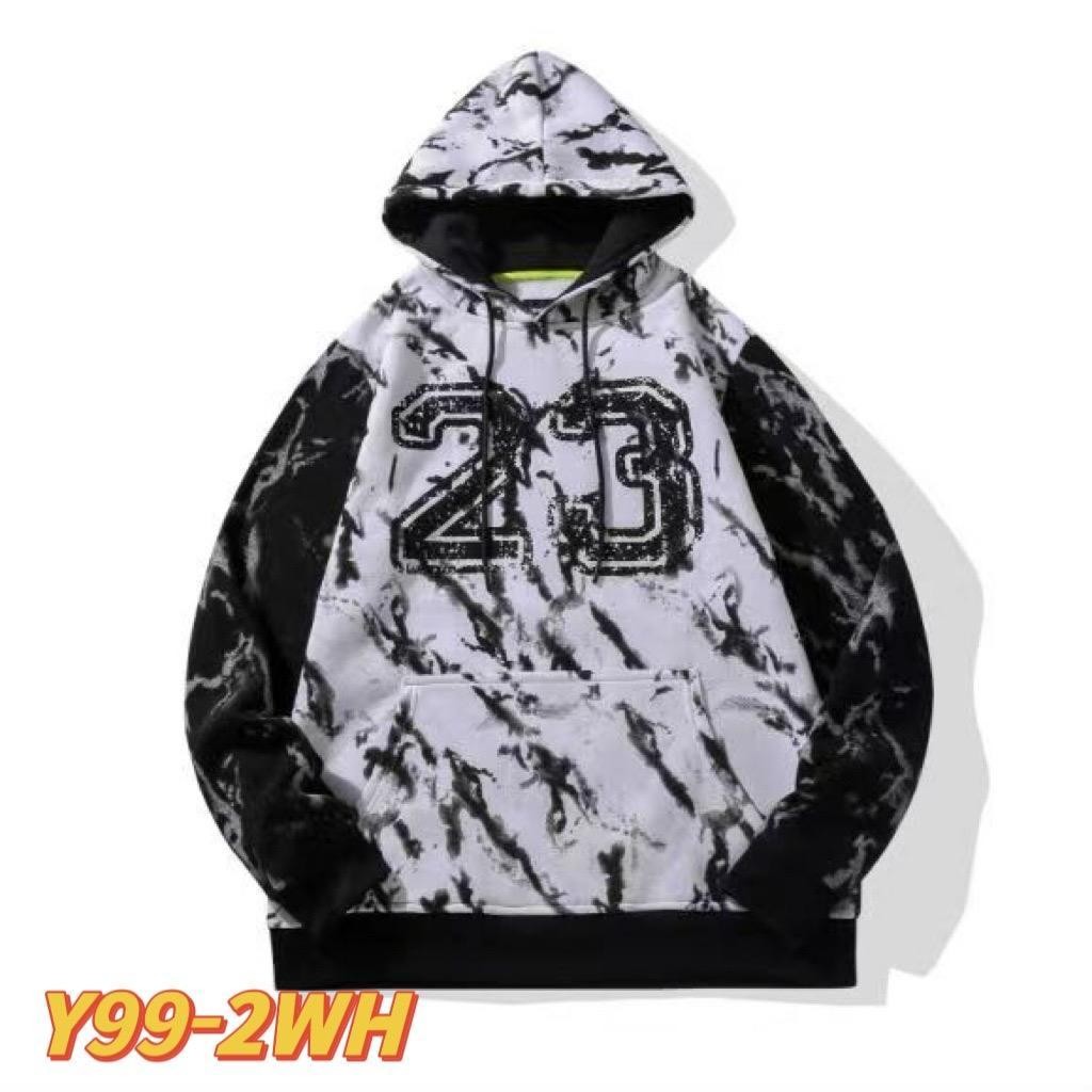 COD เสื้อกันหนาวมีฮู้ดผู้ชาย เสื้อคลุม มีฮู้ด แฟชั่นผู้ชาย สไตล์เกาหลีซิปหน้า สกรีนลายทั้งตัว ใส่กันหนาวกันแดดได้ Y99