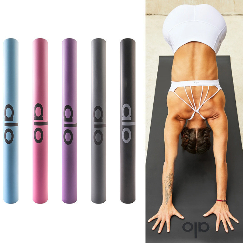 ALO YOGA เสื่อโยคะสายตำแหน่งมืออาชีพยางธรรมชาติกันลื่นเสื่อออกกำลังกายยางธรรมชาติสองด้านซับเหงื่อ